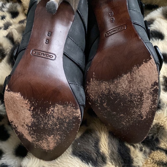 Grey Coach Booties with accent buckles . - Picture 9 of 13